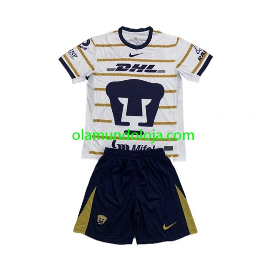 Camisola Pumas UNAM Criança Equipamento Primeiro 2024-2025 Manga Curta